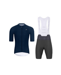 HOLOKOLO Cycling short sleeve jersey and shorts - AEROLITE - anthracite/blue